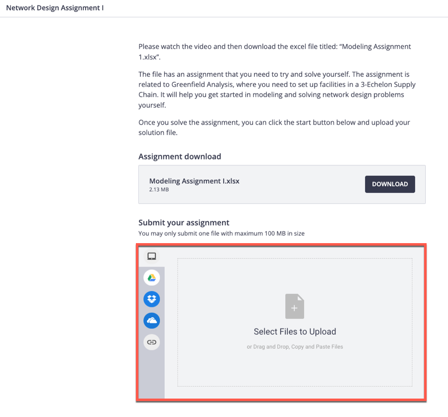 Thinkific's file upload section